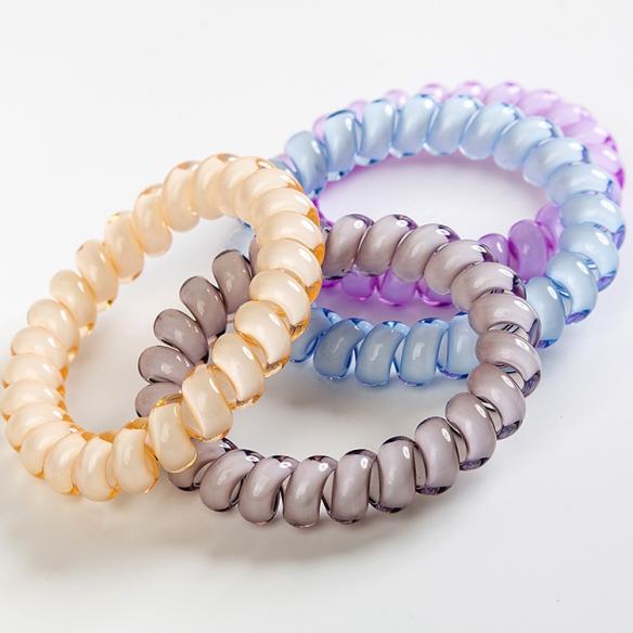 Candy Color Hair Ties-No Crease-Coil Hair Ties - (6 PCS, SMALL) H002