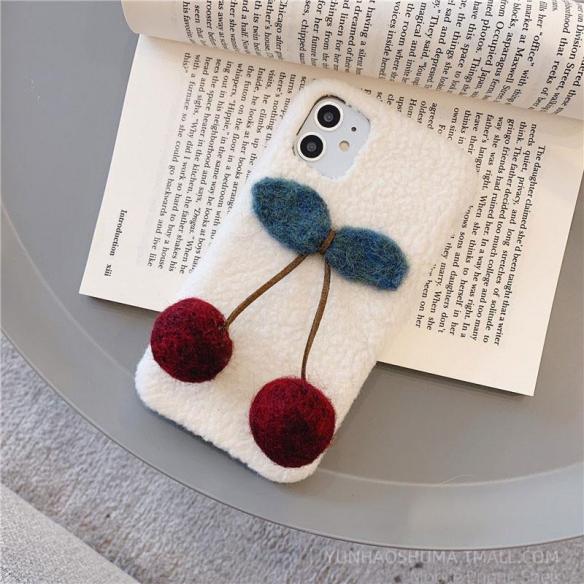 FURRY CHERRY SHOCKPROOF PROTECTIVE DESIGNER IPHONE CASE PC019
