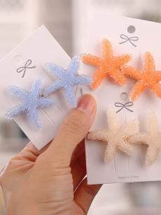 Cute candy color starfish clips for girls(3 Clips)DC001