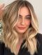 Light Golden Ombre Wavy Human Hair Lace Wig HH213