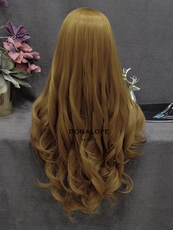 BROWN LONG WAVY SYNTHETIC LACE FRONT WIG SNY351