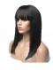 Indian virgin preplucked human hair lace front wig with bangs AF010