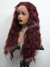 Reddish Brown CURLY WAIST LENGTH SYNTHETIC LACE FRONT WIG-SNY159