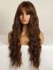 Medium Brown Long Curly Wefted Synthetic Wig LG966