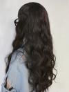 BLACK  BROWN LONG CURLY SYNTHETIC WEFTED CAP WIG LG239