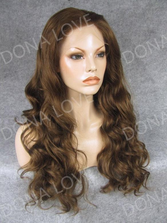 Human Hair Full Lace Wig Curly Ash Brown