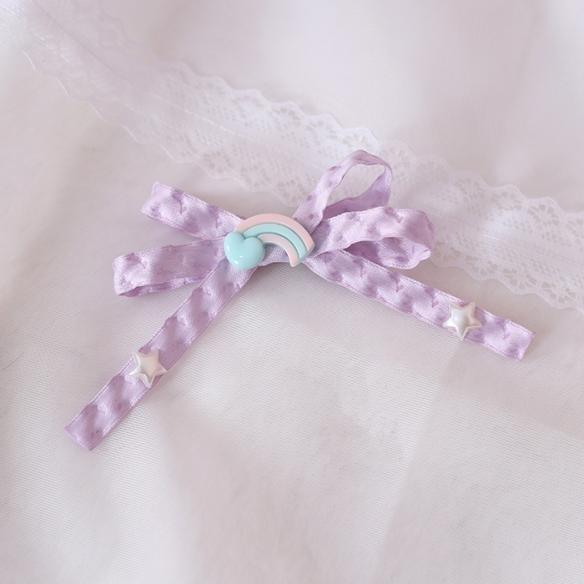 1 PC SWEET RAINBOW LATTICE LACE LOLITA HAIR CLIP LH068