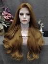 BROWN LONG WAVY SYNTHETIC LACE FRONT WIG SNY351