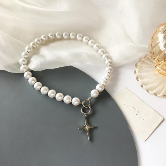 One Piece of Cross Pearl Necklace A078