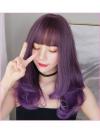 2019 New Purple Ombre Long Straight Synthetic Wefted Cap Wig LG033