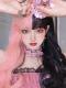 HALF BLACK&HALF PINK LONG WAVY SYNTHETIC WEFTED CAP WIG LG450