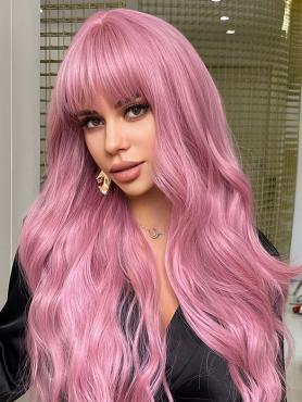 Long curly pink Synthetic Wigs LG914