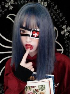 New Midnight Blue Mid Length Synthetic Wefted Cap Wig LG020