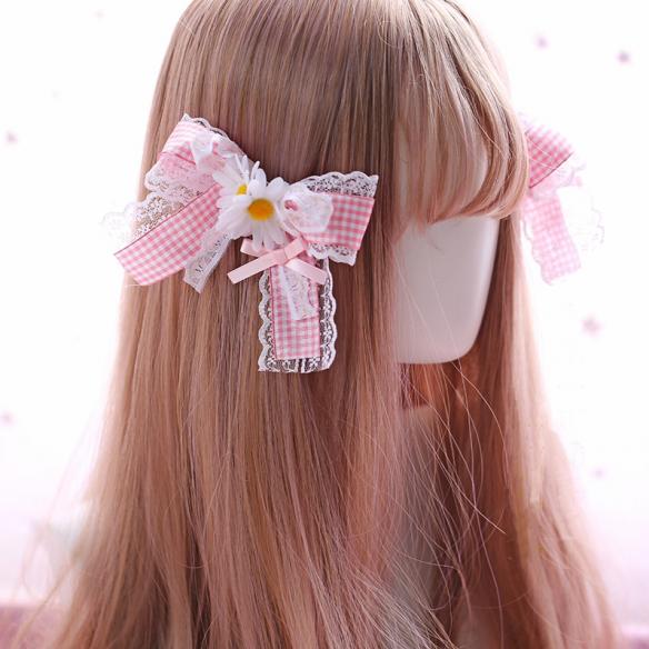 1 PAIR OF SWEET DAISY LOLITA HAIR CLIPS LH030