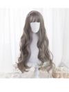 New Aoki Ama Gray Long Wavy Synthetic Wefted Cap Wig LG026