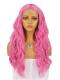 PINK LONG WAVY SYNTHETIC LACE WIG SNY191