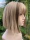 Brown Highlights Short Bob Wefted Synthetic Wig with Bangs LG934
