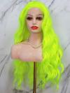 NEON GREEN LONG WAVY SYNTHETIC LACE FRONT WIG SNY300