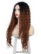 BLACK TO COPPER LONG CURLY MIDDLE PART LACE WIG MPL004