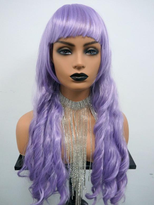 Lilac Long Wavy Synthetic Wefted Cap Wig WW014