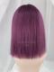 Purple Shoulder Length Straight Synthetic Wefted Cap Wig LG328