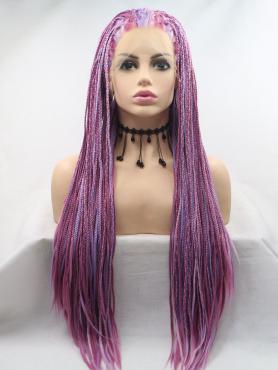 Purple Twist Braided lace front synthetic Wig SNY378