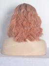 Peach Shoulder Length Wavy Bob Lace Front Synthetic Wig SNY099