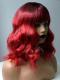 New Hot Red Wavy Shoulder Length Synthetic Wefted Cap Wig WW021