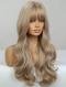 Blonde Long Wavy Wefted Synthetic Wig with Bangs LG965