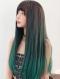 NEW BROWN TO GREEN STRAIGHT SYNTHETIC WEFTED CAP WIG LG050