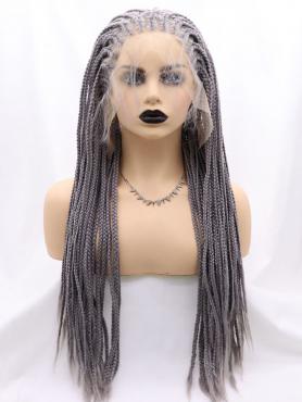 Lilac silver TWIST BRAIDED LACE FRONT SYNTHETIC WIG SNY373