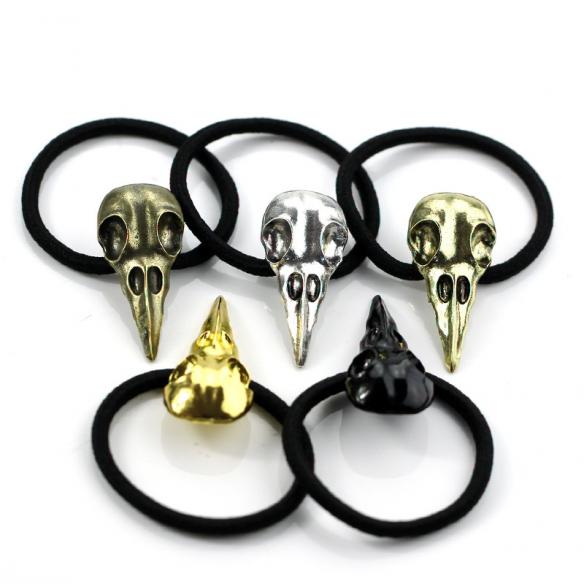 4 PCS PUNK CROW HEAD OR SKULL HAIR BAND HB222