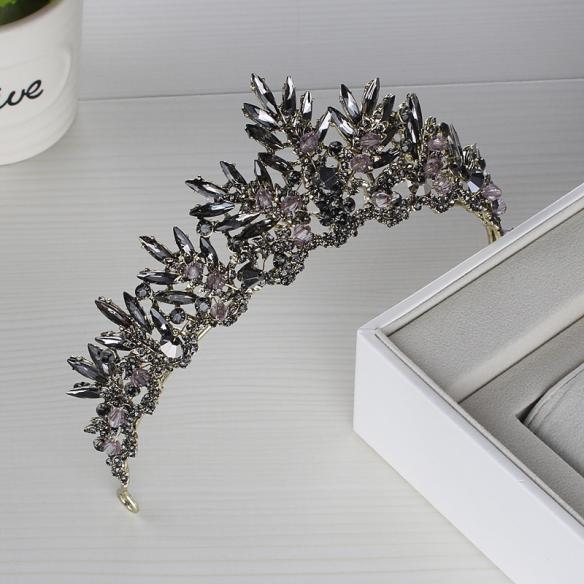 BLACK VINTAGE BRIDAL CROWN AC034