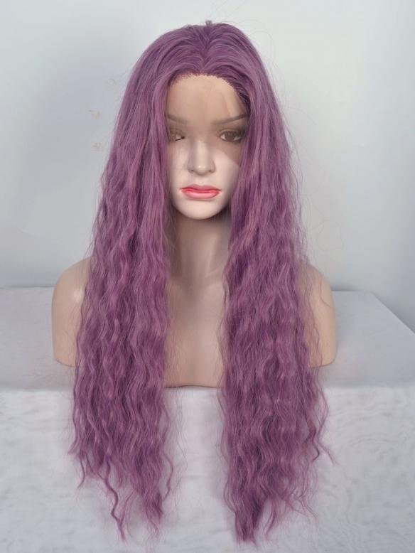 NEW Lavender Purple Shade Slight Beach Wavy Synthetic Lace Front Wig SNY112