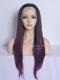 Black ombre purple Waist-length Straight Synthetic Lace Wig-SNY021