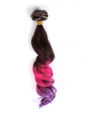 Brown to Pink to Purple Colorful Clip In Hair Extensions CD008