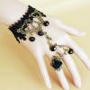 Vintage Black Crystal Rose Lace Lolita Bracelet LA003