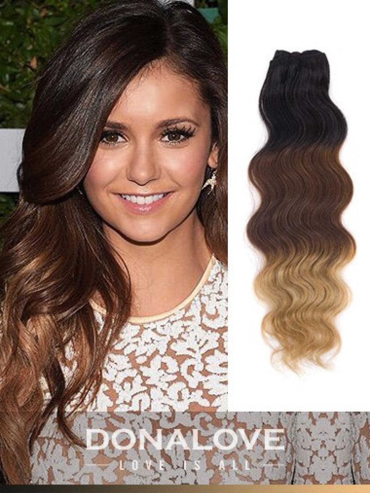 Two Colors Ombre Indian Remy Clip In Hair Extensions Od009 Clip