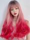 Mermaid Pink Long Wavy Synthetic Wefted Cap Wig LG560