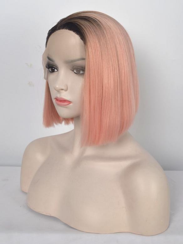 Kylie Jenner Inspired Pink Short Bob Lace Front Synthetic Wig SNY113