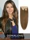 Light Natural Brown indian remy clip in hair extensions SD009