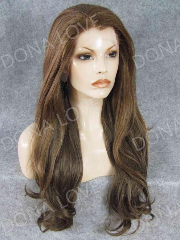 Human Hair Full Lace Wig Curly Ash Brown