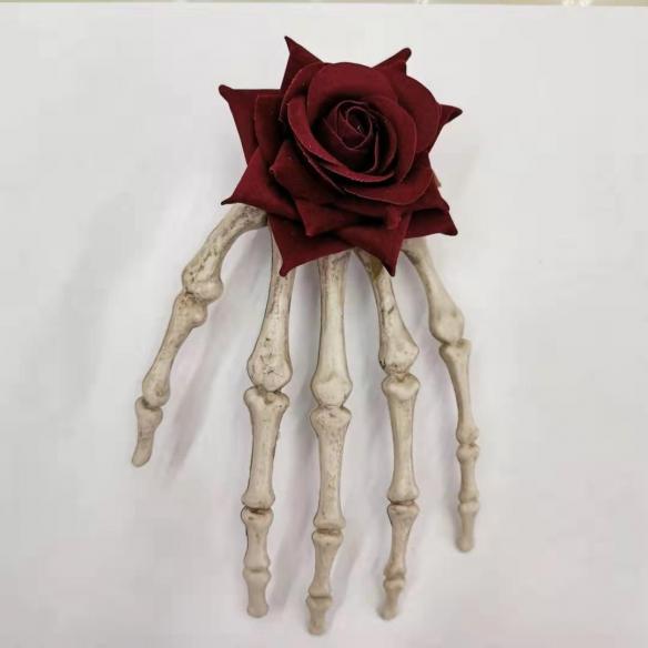 1 PC Halloween Gothic Rose&Bone Hair Clip DC135