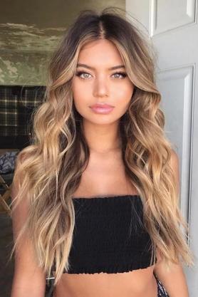 Blonde Balayage Long Wavy Human Hair Wig HH071