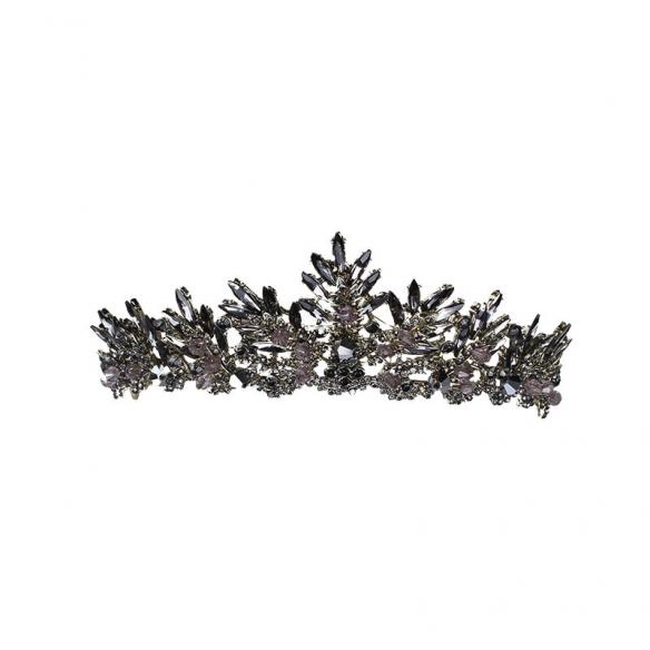 BLACK VINTAGE BRIDAL CROWN AC034