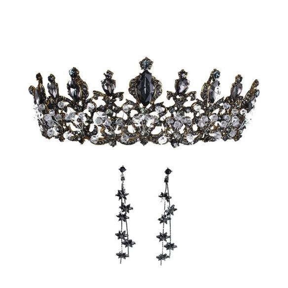 BLACK VINTAGE BRIDAL CROWN AC033