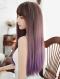 NEW BROWN TO PURPLE STRAIGHT SYNTHETIC WEFTED CAP WIG LG052