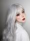 SILVER LONG WAVY SYNTHETIC WEFTED CAP WIG LG120