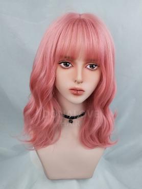 PINK WAVY SYNTHETIC WEFTED CAP WIG LG144