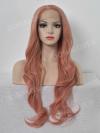 Peach Pink Long Wavy Lace Front Synthetic Wig SNY102